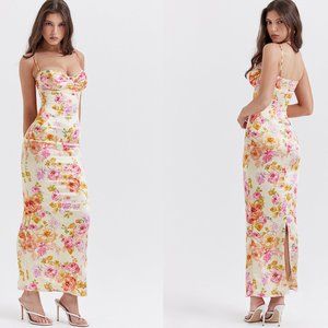 HOUSE OF CB 'Josefina' Ivory Floral Maxi Dress NWT